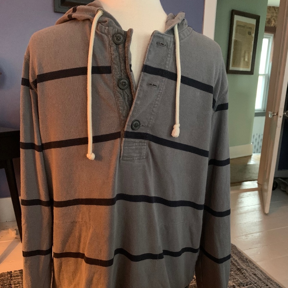 Mens Eddie Bauer pullover striped hoodie size L